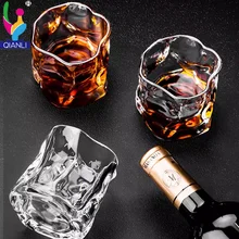 Special Shape Glass Tumblers Water Whiskey Cup Unique Design 200ml Electro Plated Colorful Glassware Whole