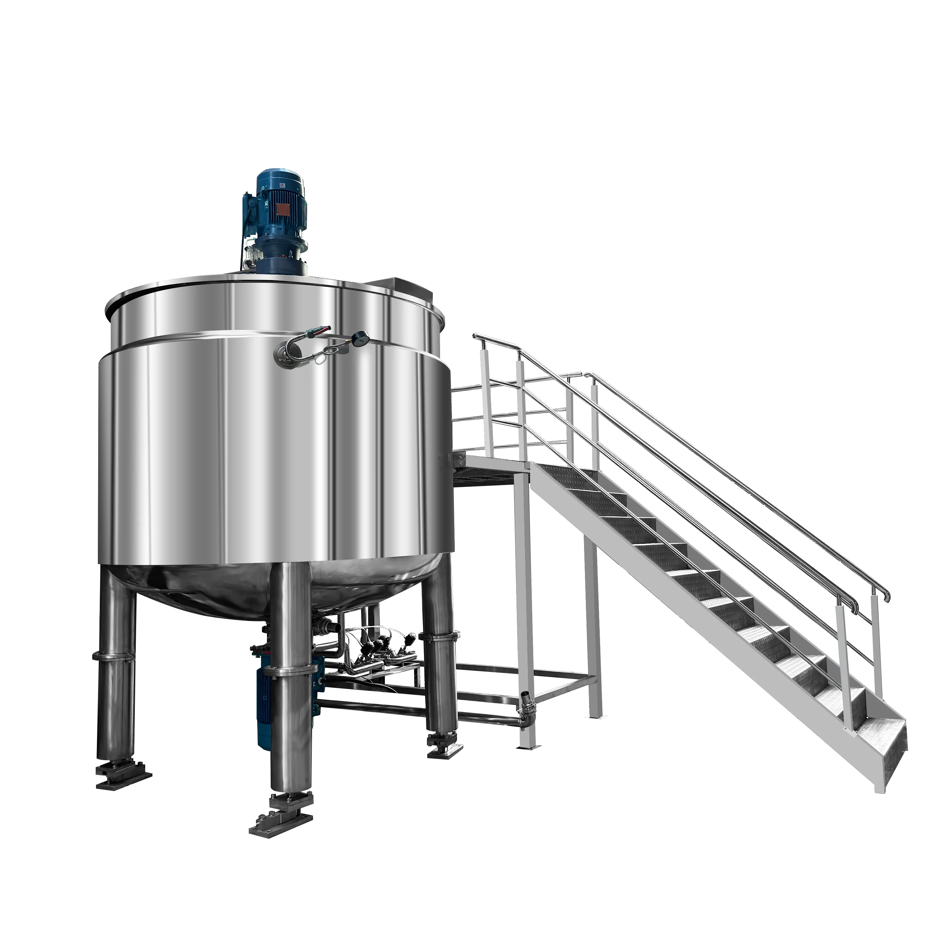 2000L  Agitator Blender Toilet Bleach Liquid Soap Mixer Tank Chemical Equipment Machinery Shampoo Making Machine