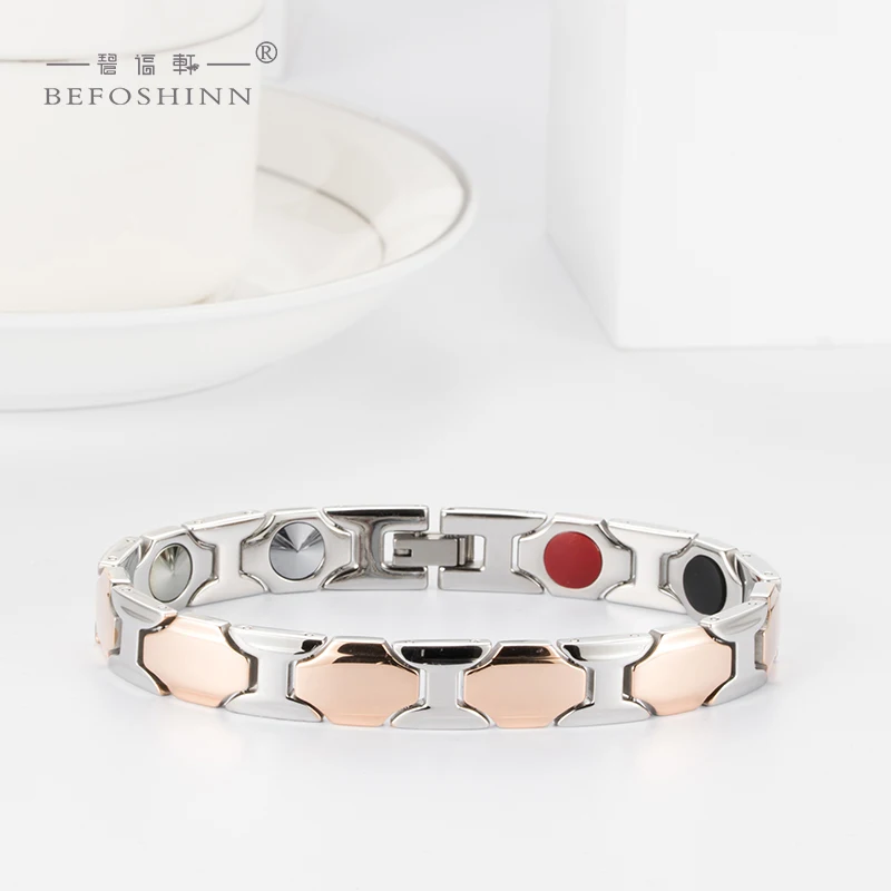 Высокое качество энергии био здоровье Магнитный целебный браслет позолоченные ювелирные изделия для мужчин