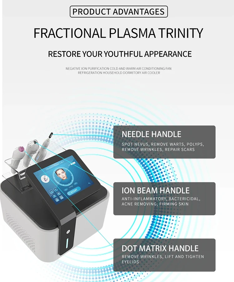 3 in 1 Plasma Pen Fractional Plasma Acne Removal Freckle Anti Wrinkle Face Lifting Anti Aging Machine