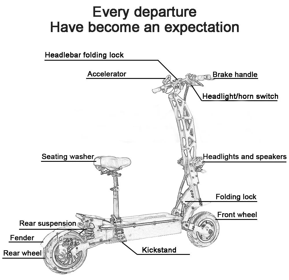 8000w 72v 11inch Dual Motor Electric Scooter Folding 100km/h Germany