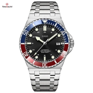 Custom NEW Design LOGO OEM Stainless Steel Diving Watch Japanese Automatic Mechanical Luxury Automatic Watches for Men Original