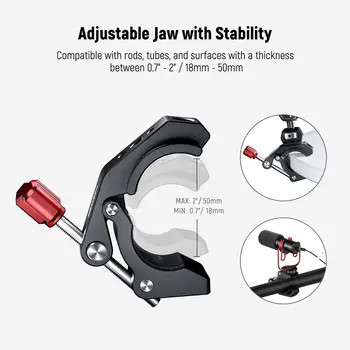 Factory Price Camera Clamp Mount NEEWER Super Clamp with Cold Shoe and 1/4" 3/8" Threaded Holes Crab Shaped Camera Clamp Mount detail image