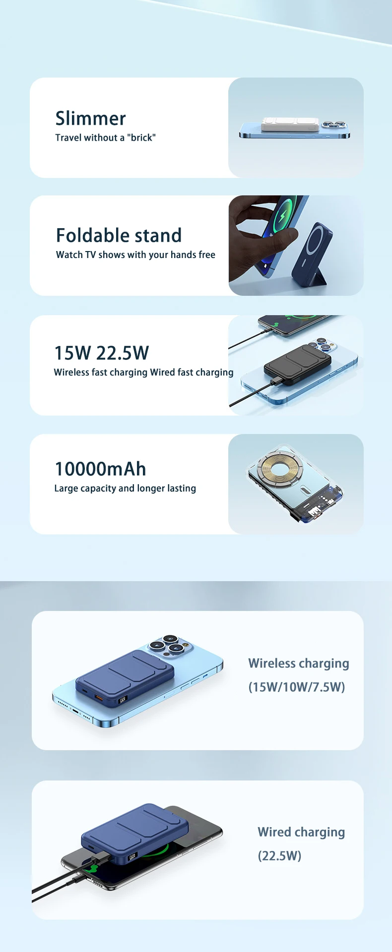 If you are searching for a supplier of a product with perfect quality control and highly competitive prices, which gives you an advantage in expanding your local market, then contact us now!  Competitive suppliers of  Customized LOGO Phone Holder Mobile 10000mah PowerBank Magnetic Wireless Fast Charging Portable Charger for Universal Phone