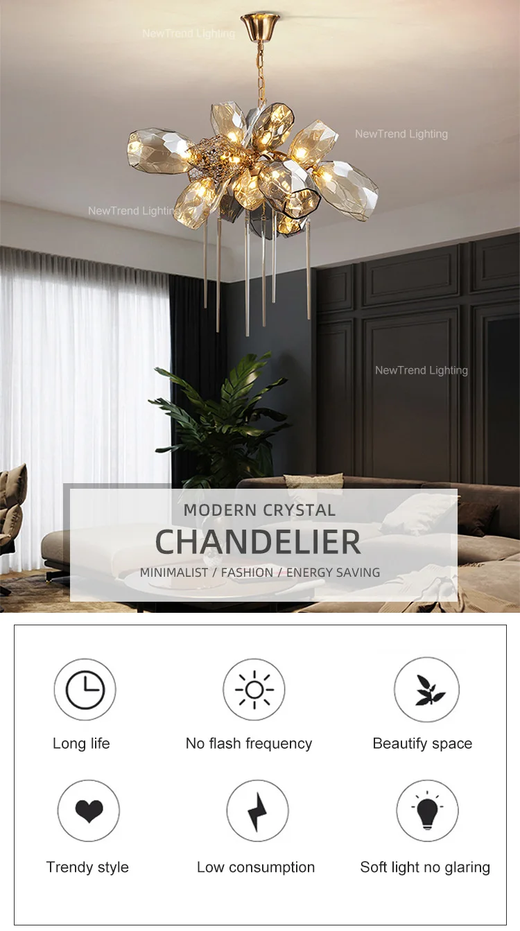 cpl 258 new product custom indoor decoration lighting living room dining room villa crystal glass led chandelier-0