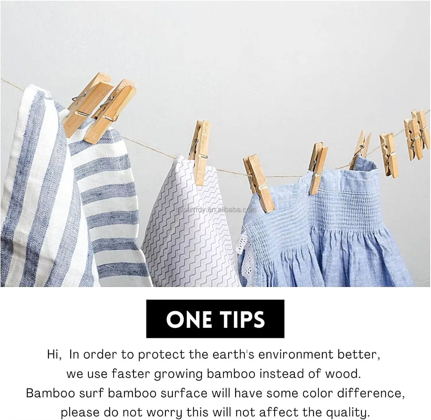 Custom Logo Multi-Use Eco-friendly Natural Bamboo Mini Clothes Clips ...