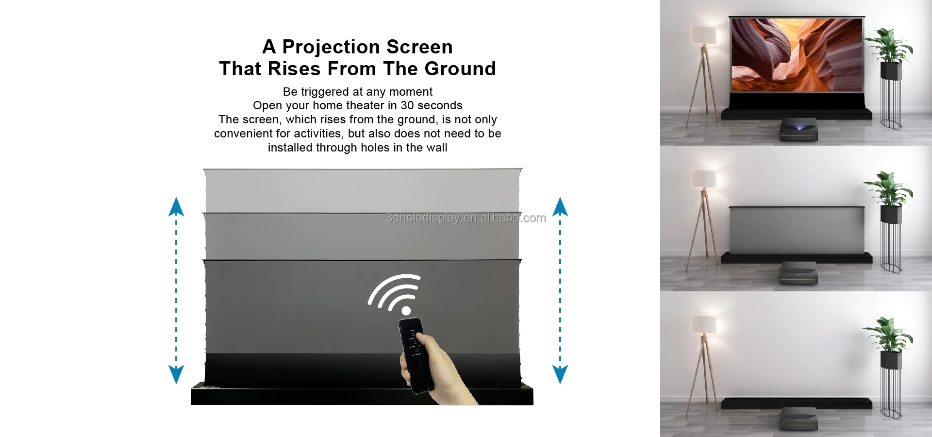 16:9 100calowy silnikowy podłogowy projektor ALR 2