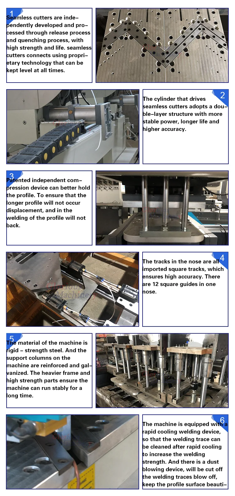 Four Head Welding PVC window making Machines