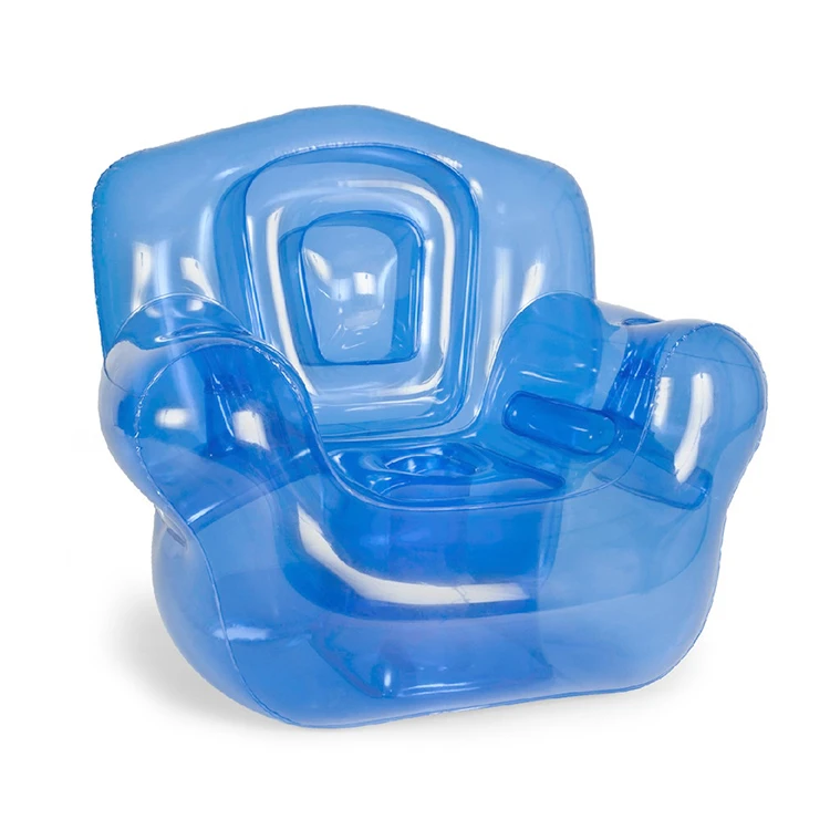 Transparent Inflatable Chair Clear PVC Inflatable Single Sofa Outdoor Indoor Blow up Couch for Bedroom