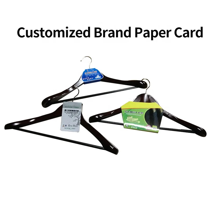 Premium Custom Logo Dark Walnut Stylish Luxury Wooden Coat Suit Jacket Clothes Hanger for Display