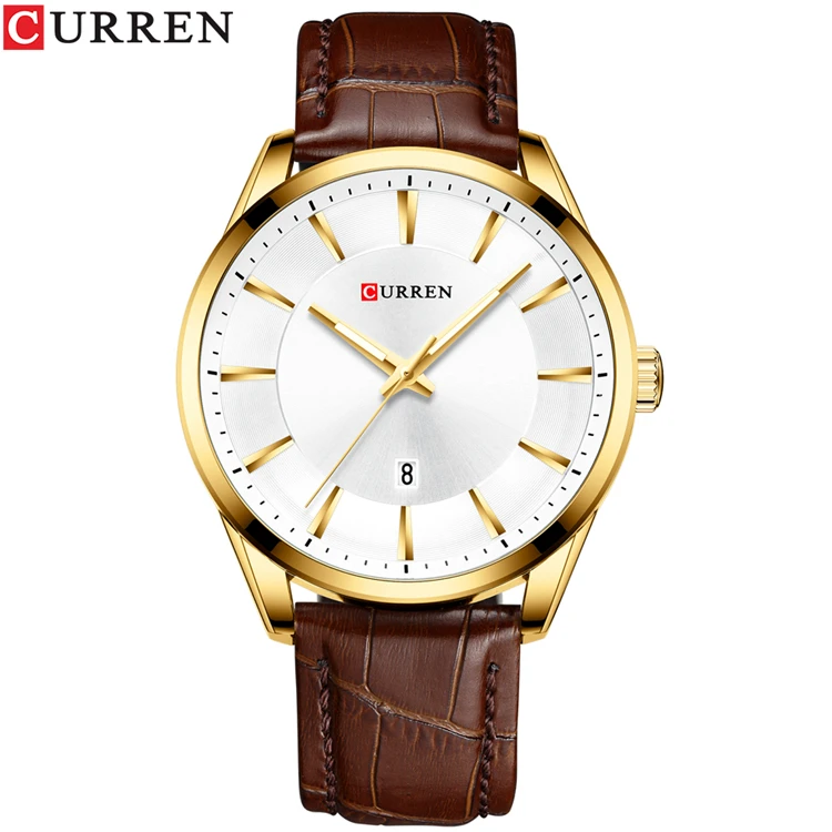 CURREN 8365 New Men Fashion Casual Watches Leather Strap Waterproof Clock  Luxury Watch Simple Quartz Wristwatch for Man
