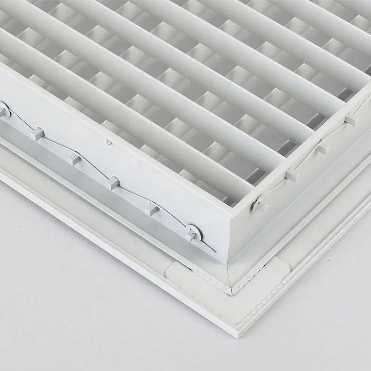 Aluminum Square Decorative Adjustable Blades Double Deflection Grille Wall Register Supply Air Grilles for HVAC with Damper