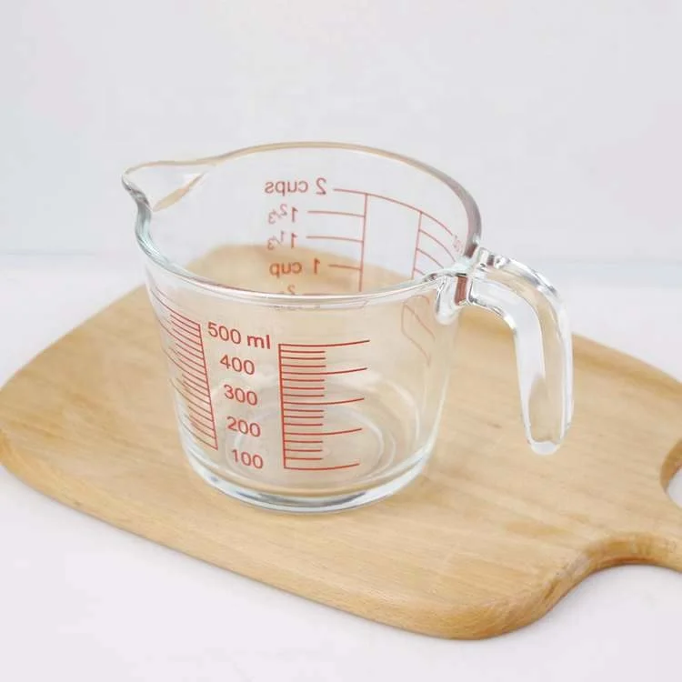 1 cup angled plastic measuring cup with non slip grip handle for kitchen cooking baking