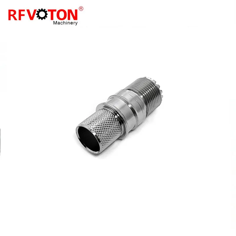 RF connector UHF PL239 SO239 type female jack straight crimp for LMR600 RF coaxial cable plug manufacture
