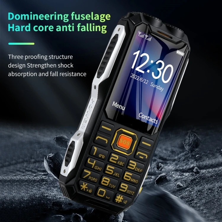 4G Unlocked Bar 2.4 Inch Screen Big Button SOS Alarm LED Battery Senior Cellphone Triple Proofing Elder Feature Keypad Phone