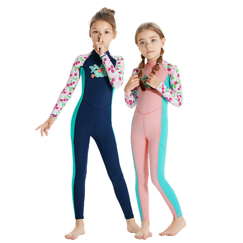Dive&Sail One-Piece Long-Sleeved Girls' Quick-Drying Swimsuit New Kidsren's Jellyfish Suit  Girl's Clothing Kids Cartoon