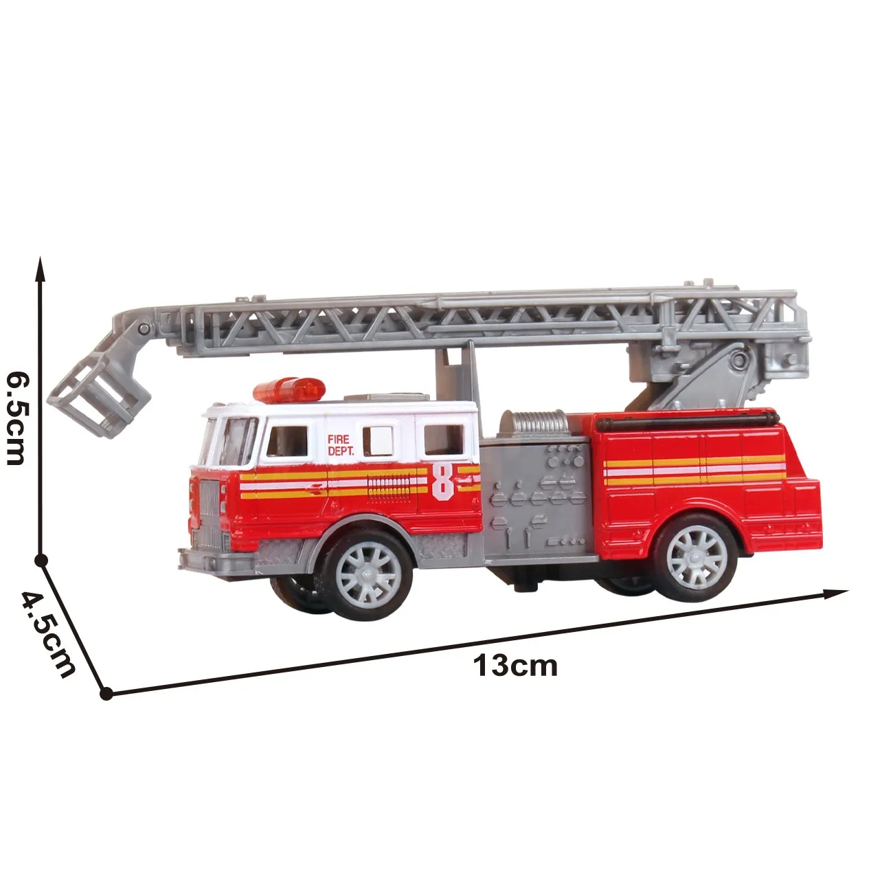 Tiandu Fire Engine Model 1/32 Red Car for Boys and Girls Pull Back Alloy Car Toys