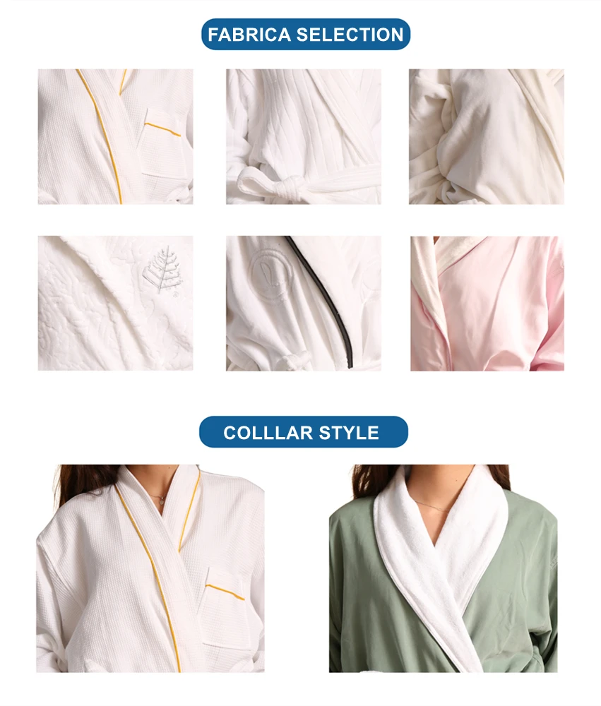 Wholesale Coral Fleece Bathrobe Luxury White Shirt Collar And Selftie