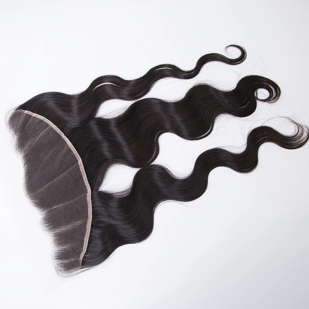 13x4 body  Wave Virgin European human Hair Natural black color HD Lace Frontal