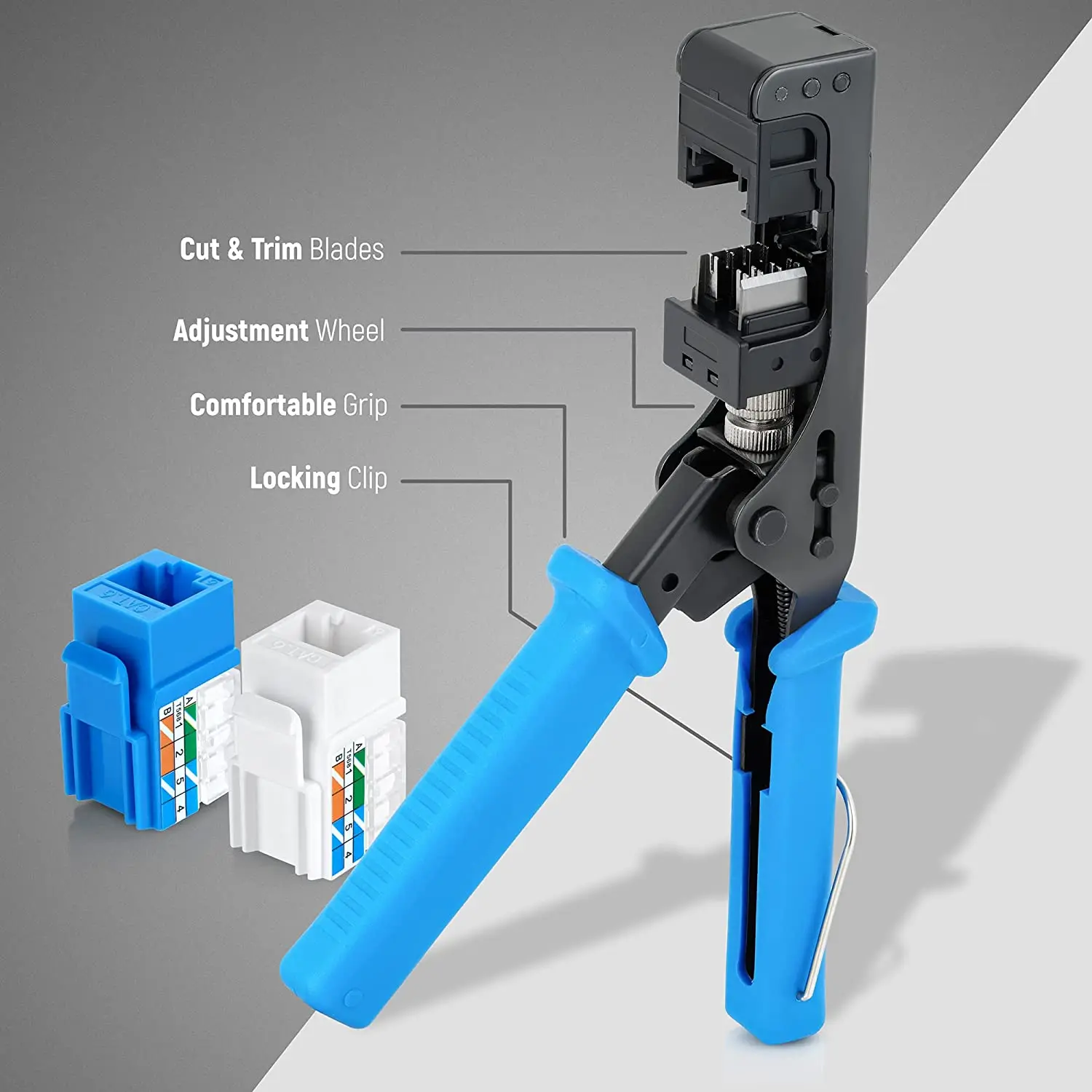 45 Degree Cat5e Cat6 Keystone Jack Speed Termination Tool For Rj45 4