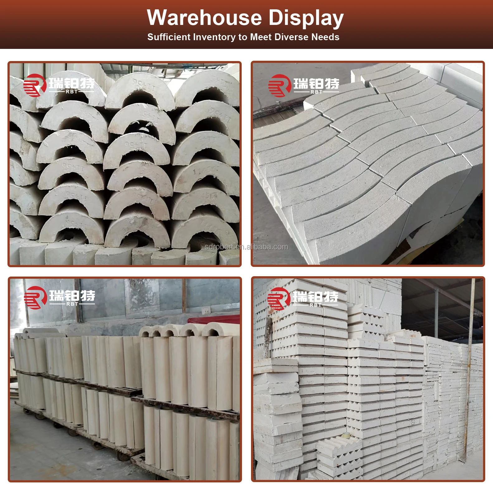 Industrial Thermal Insulation 1050C Calcium Silicate Pipe for Curved Segments