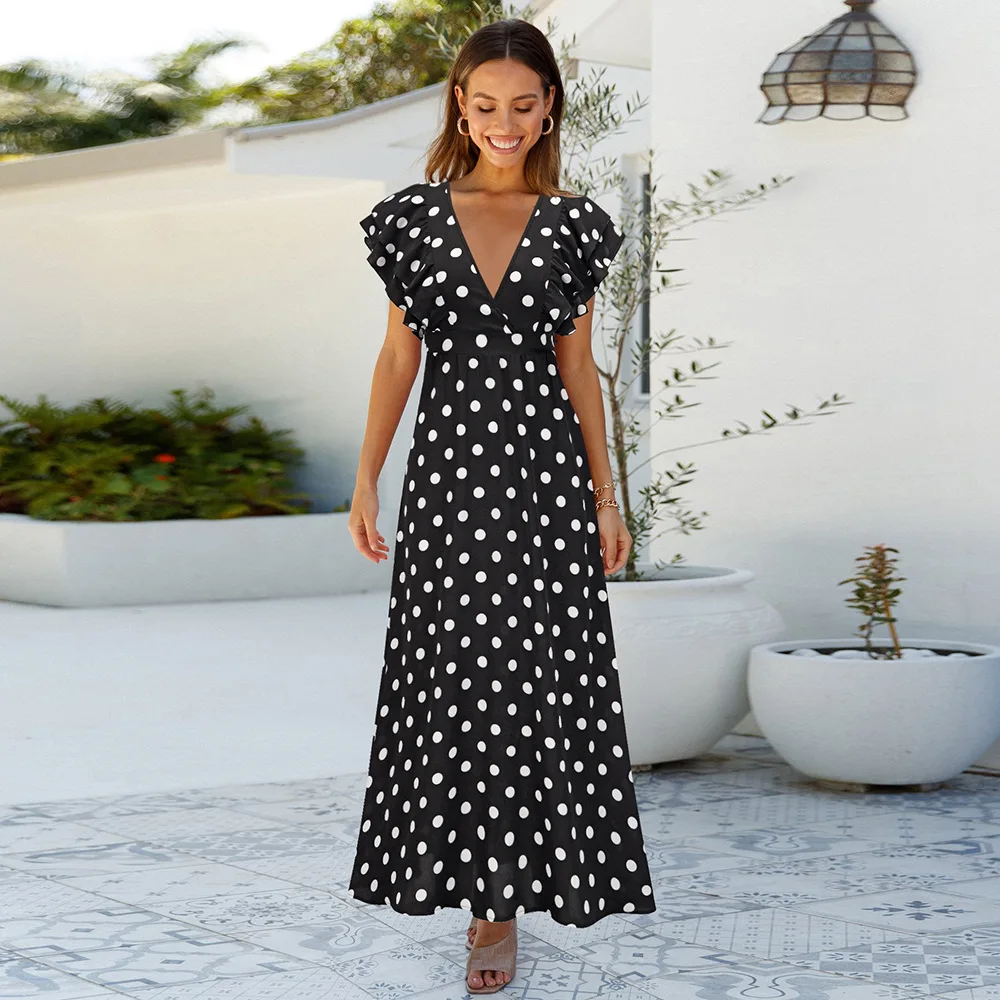 Short Ruffle Sleeve A-line Midi Dress 