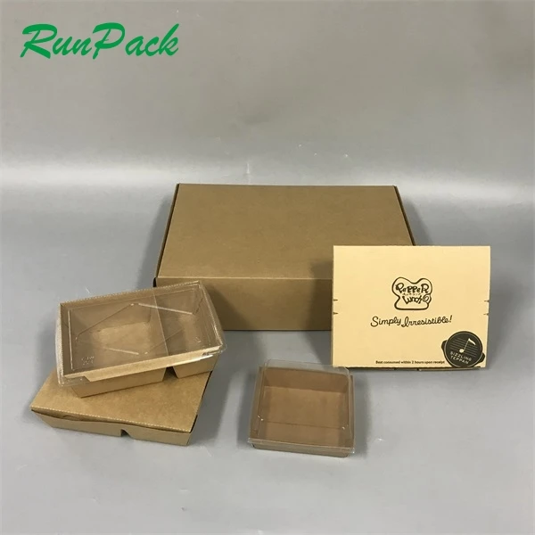 Customized Kraft Paper Lunch Boxes for Fast Food Takeaway