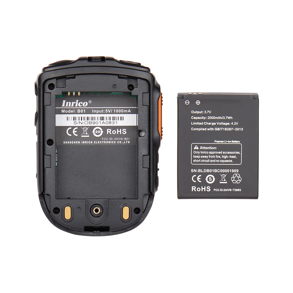Inrico B01 Wireless Intercom Speaker Microphone Remote with Battery and Clip for Two Way Radio