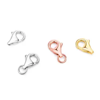 High Quality 925 Sterling Silver Jewelry Pendant Lobster Screw Clasp Gold Jump Ring For Jewelry Making