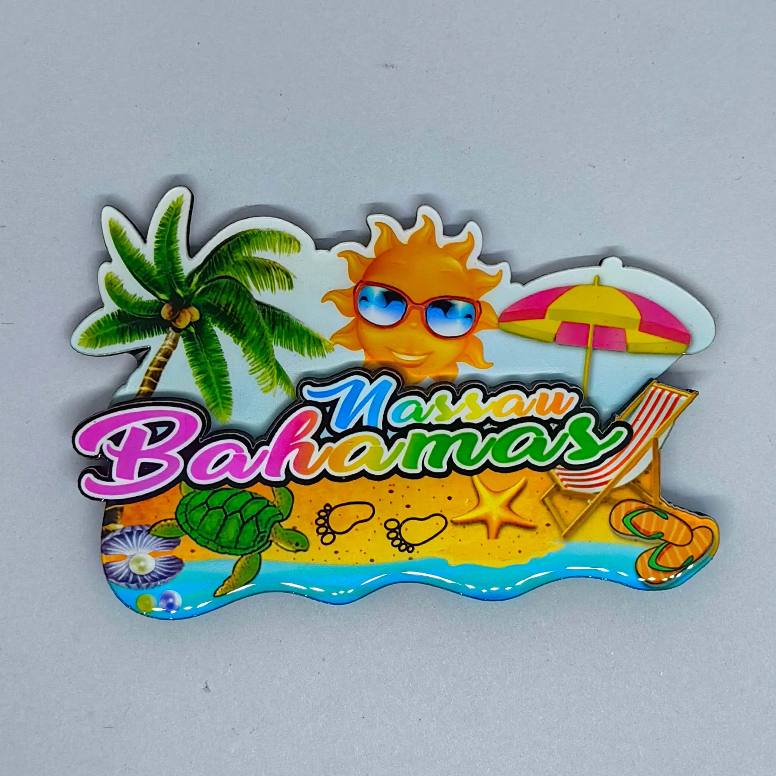 Custom Bahamas Sea Turtle Shaped Fridge Magnet,Ocean Style Dolphins Print Refrigerator Magnet Bahamas Souvenir Gifts Multicolor