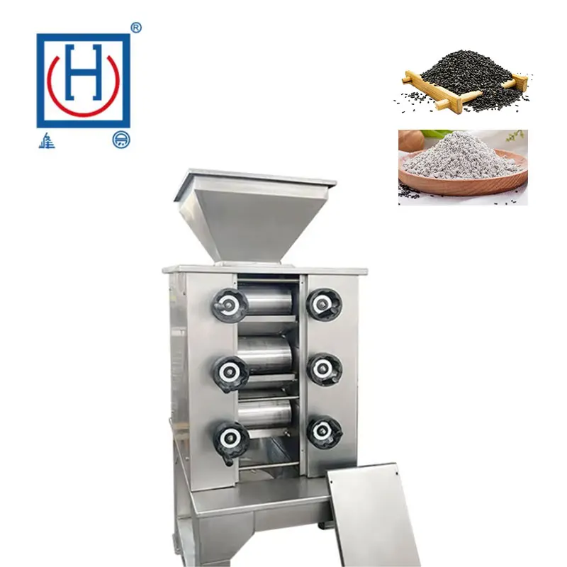 Fangyuan Industrial Coffee Bean Cocoa Powder Mill Sesame Almond Powder Grinder Machine Three Roller Mill
