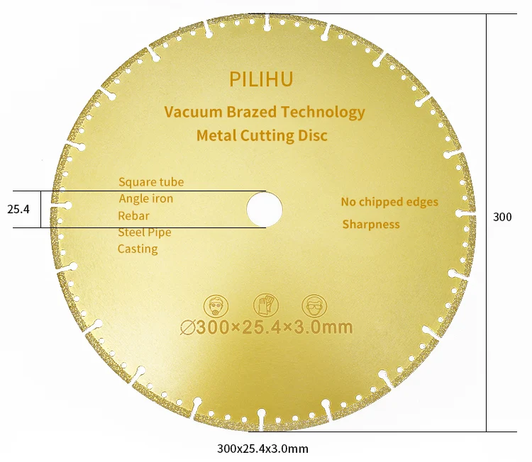 12 Inches Vacuum Brazing Diamond Saw Blade For Cutting Marble Metal