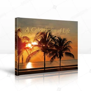 Wholesale Custom Black Attendance Record Hardcover Memory Frame Celebration Life Box Suite Memorial Funeral Guest Book Notebook