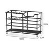 Black 15Lx6Wx10H cm(Six-grid toothbrush rack with paster)