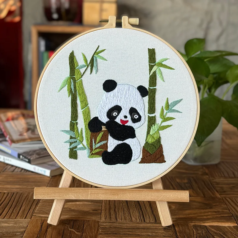Creative Panda Animal Needlepoint Handmade Embroidery Cross Stitch