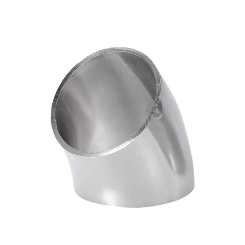 Inside Polished Sanitary Stainless Steel Pipe Fitting 304 316 welded 45° Elbow steel butt welded pipe fittings butt