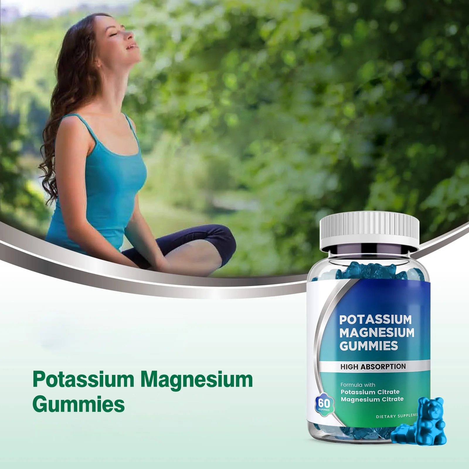 Potassium Magnesium Gummies High Absorption Potassium Citrate 99mg