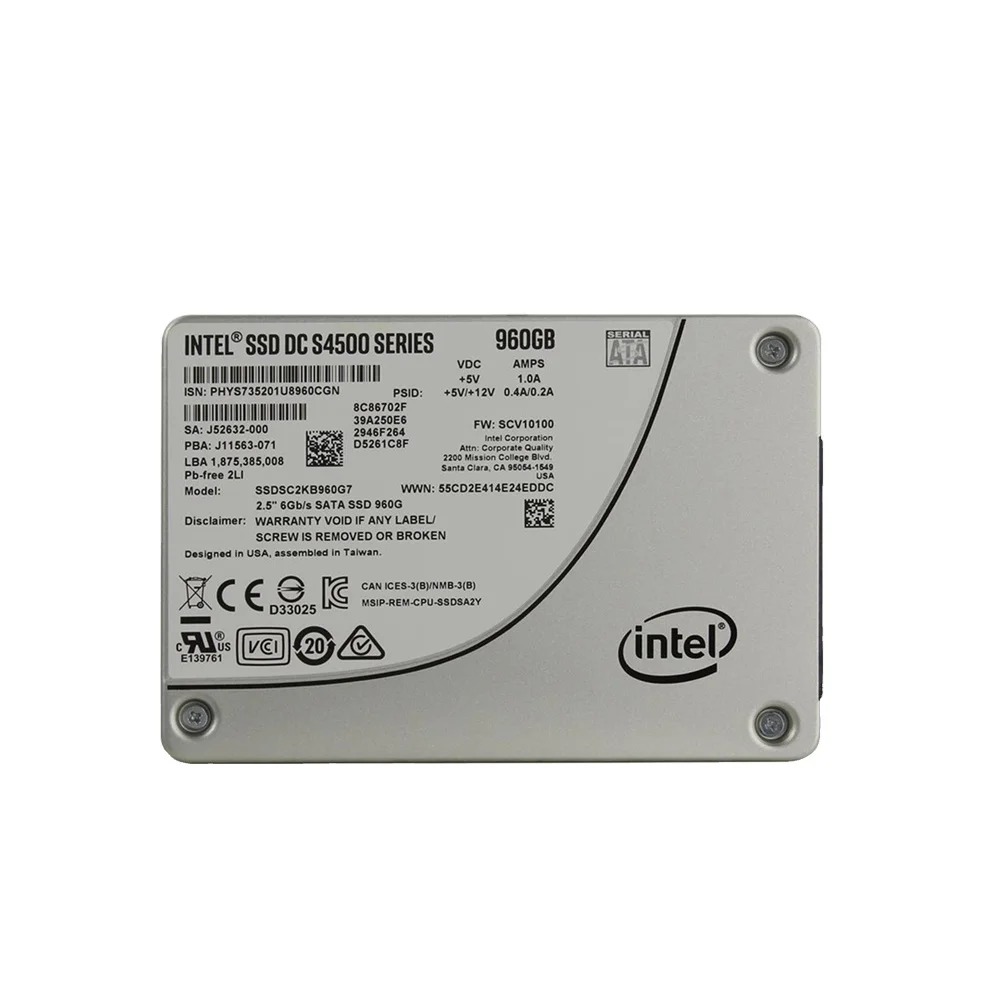 Intel SSD D3-S4520 Series 7.68TB 2.5in SATA SSD SSDSC2KB076TZ01