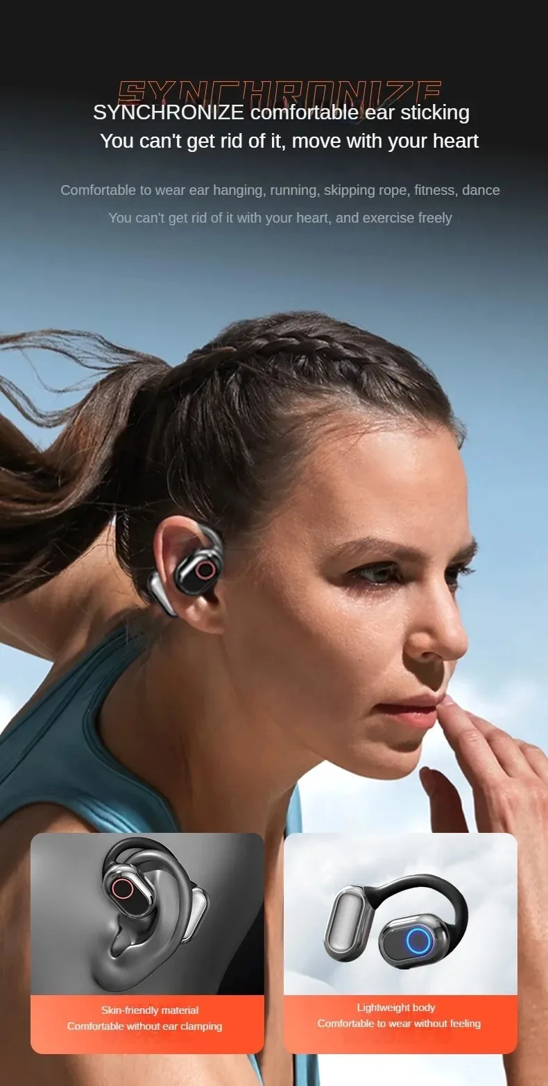 Low Frequency Dual Microphones Long Battery Life Shock Sound OWS Earhook Headphones Wireless Sports Headsets