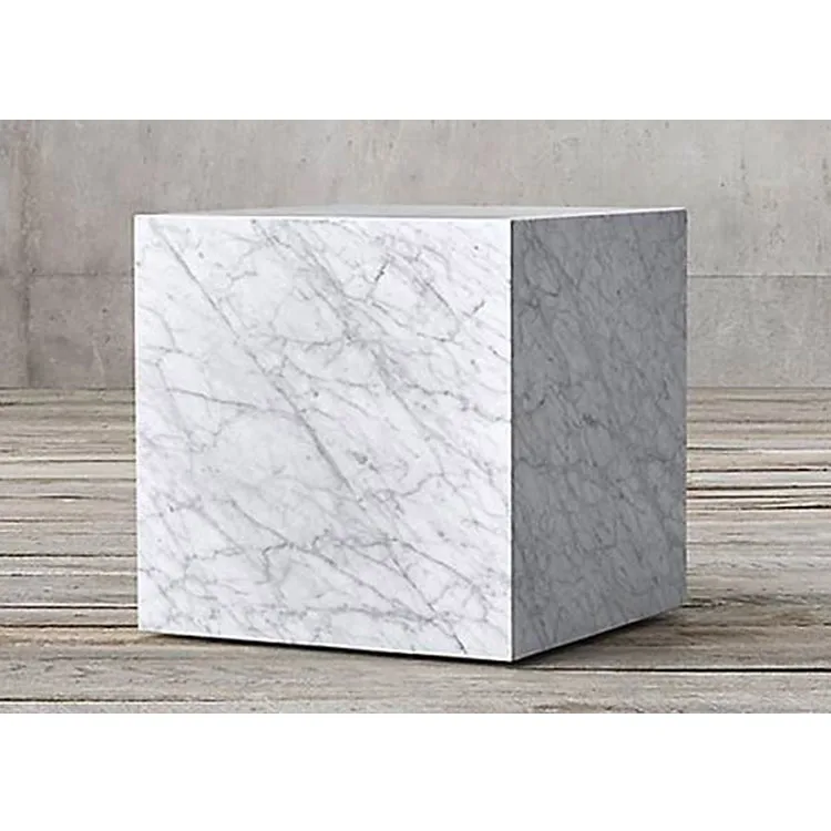 Natural Side Tables Pedestal square Column Display Stand Block Coffee Table Marble Travertine Stone Cube Tables