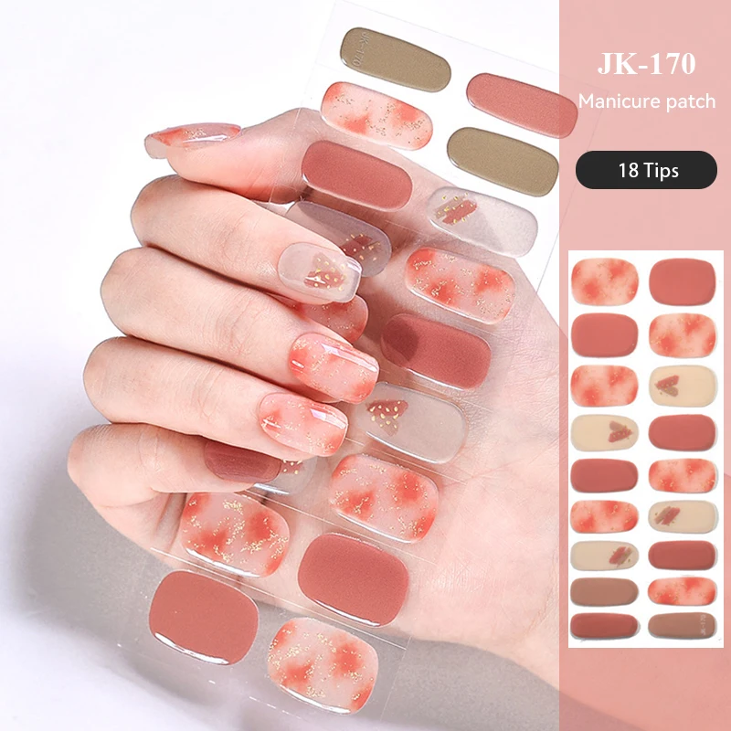 Jk Series 18 Tables Uv Led Light Gel Nail Strip Sticker Semi Cured Diy