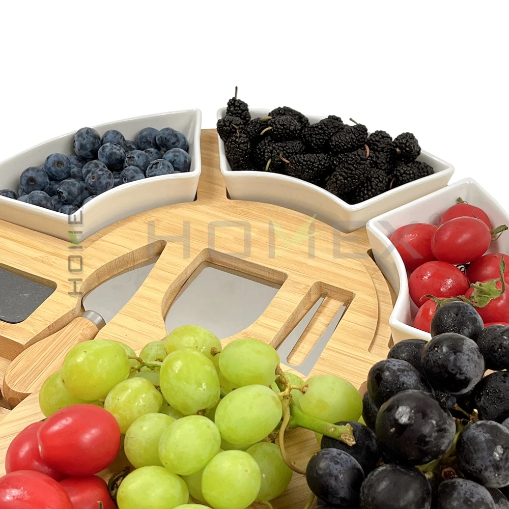 Вращающаяся сервировочная тарелка Lazy Susan из дерева акации для сервировки сыра, крекеров, насадок и продуктов для пальцев.