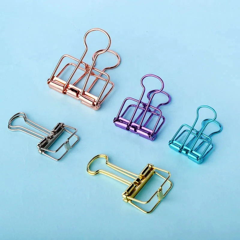 Пустотелая квадратная форма креативные школьные складные металлические серебристые 15 мм скрепки для бумаги