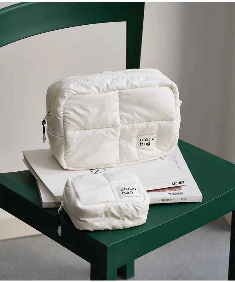 Tilpasset makeuppose, modisk kosmetikkorganizer, stor kapasitet med glidelås for jenter