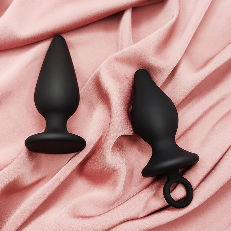 Factory Wholesale Black Anal Plug Silicone Cheap Anal Sex Toys Dilator  Multi Size Butt Plug