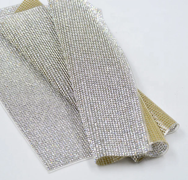 Оптовая продажа 24*40 см SS6 цветов прозрачное стекло горячей фиксации Стразы сетчатый лист