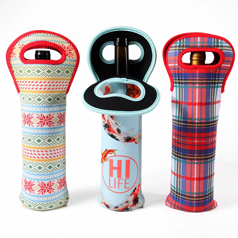 Custom Neoprene Single Double Wine Glass Stubby Holder Cooler Beer