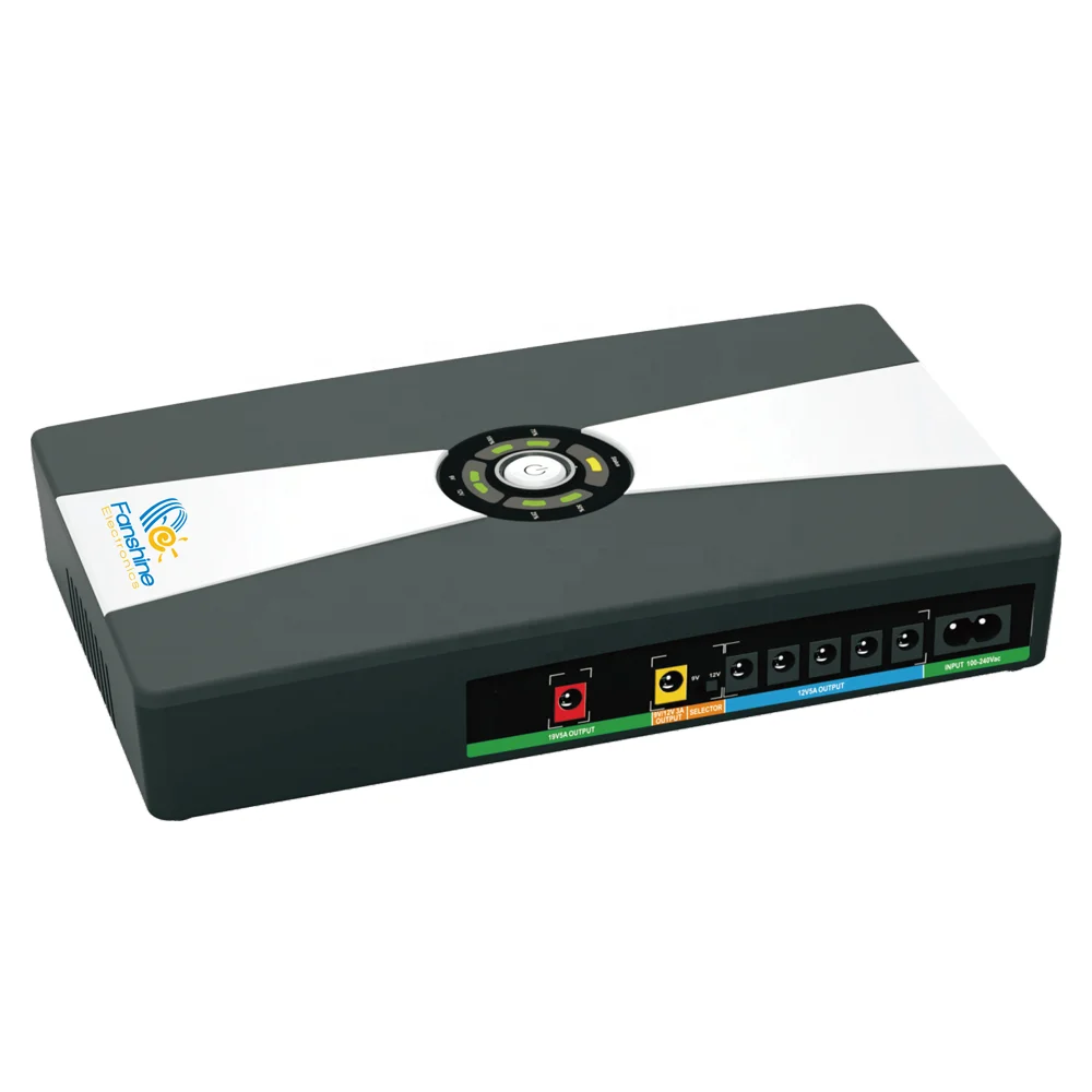 Fanshine New Arrival 100W 5V 9V 12V 19V DC UPS For Laptop/ Computer/ 4CH CCTV Camera/ Wifi Router