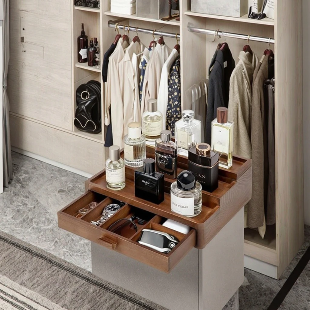 Men's Perfume Storage Rack - 3-Layer Wooden Bracket