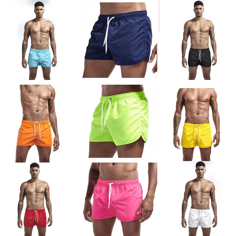 Men's Board Shorts Solid Four-point Beach Swimming Shorts_voghion.com